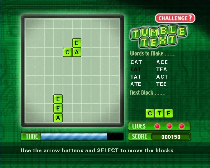 Tumble Text gameplay
