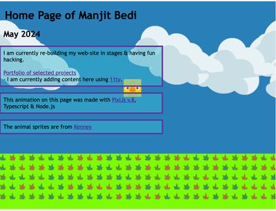 screenshot of home page